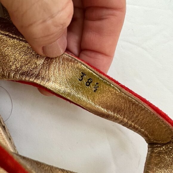 PRADA orange suede espadrilles size 38.5 - Picture 6 of 8